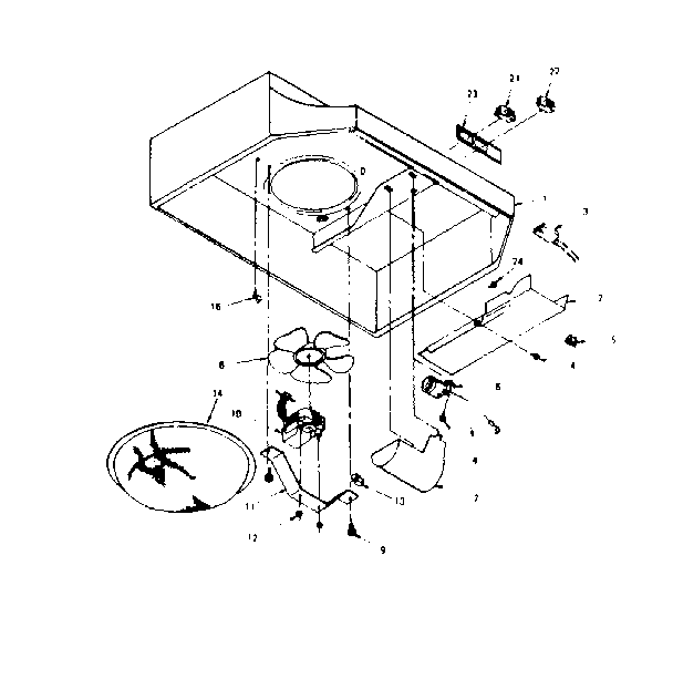 Canopy Assembly Diagram and Parts List for 2335167811  Kenmore Range Hood