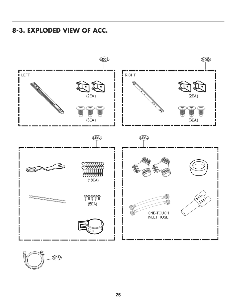 Accessories Diagram and Parts List for WD300CL BPBEEUS LG Washer
