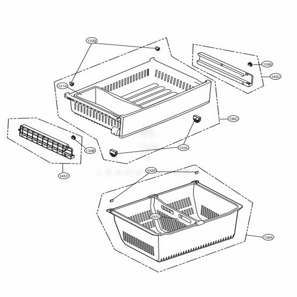 Freezer Parts Diagram and Parts List for LFCS28768S ASTCNA2 LG Refrigerator