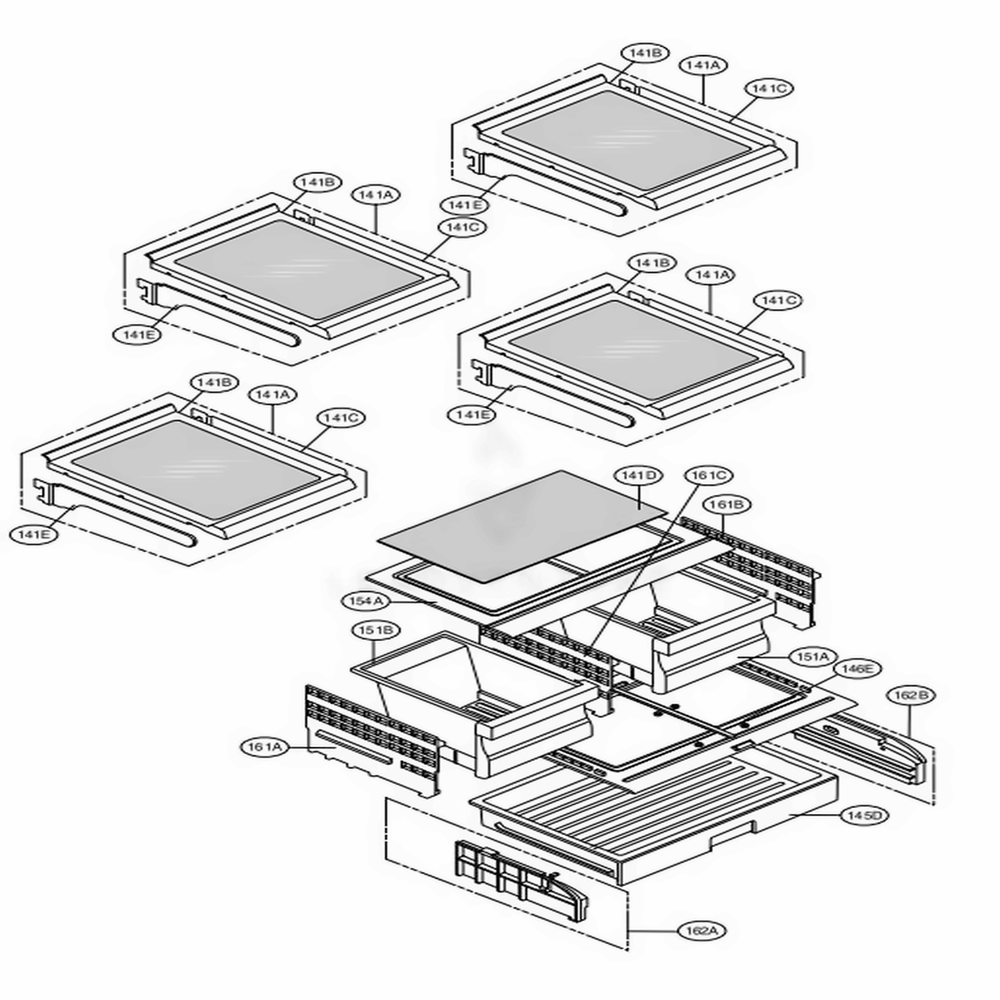 Refrigerator Parts Diagram and Parts List for LFX25974SB AWBCNA4 LG Refrigerator