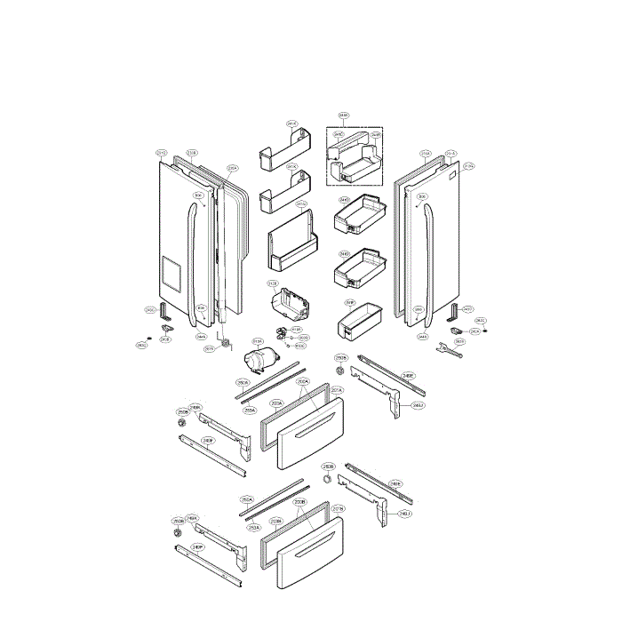 Door Diagram and Parts List for LMX25986SB 00 LG Refrigerator