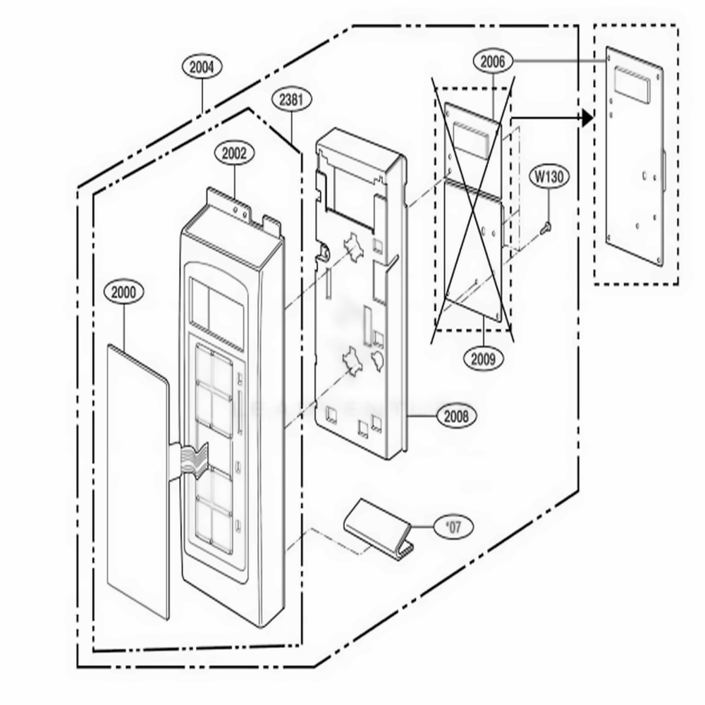 Controller Parts Diagram and Parts List for MMV5207AAQ ABSEMTG LG Range