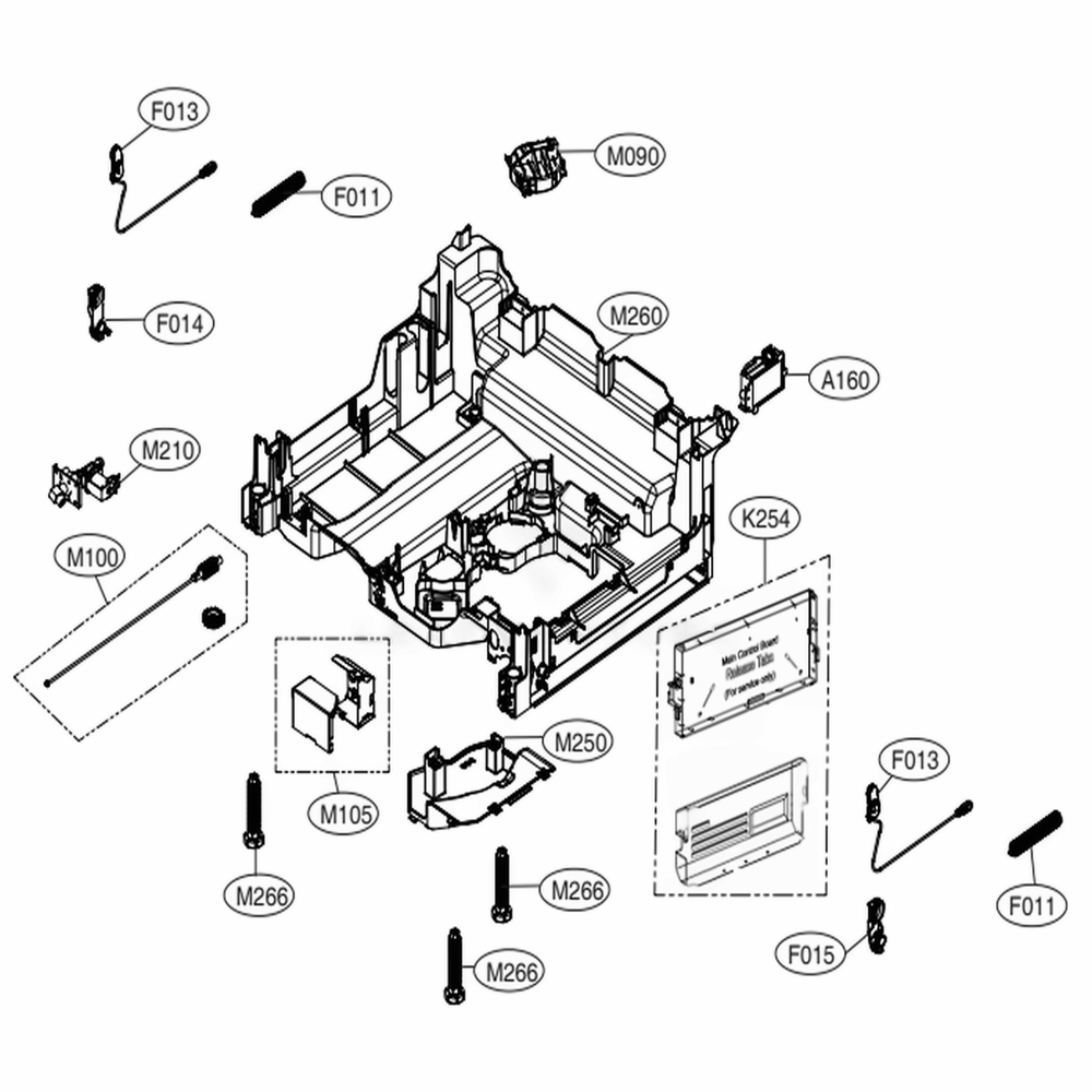 Base Assembly Diagram and Parts List for LDP6809BM ABMESNA LG Dishwasher