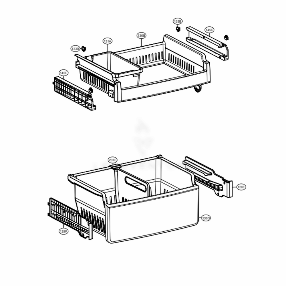 Freezer Parts Diagram and Parts List for LBC24360ST ASTCNA2 LG Refrigerator