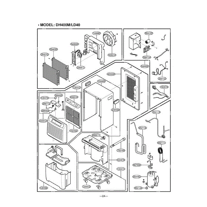 Section 3 Diagram and Parts List for LD65EL AWYAUSL LG Dehumidifier