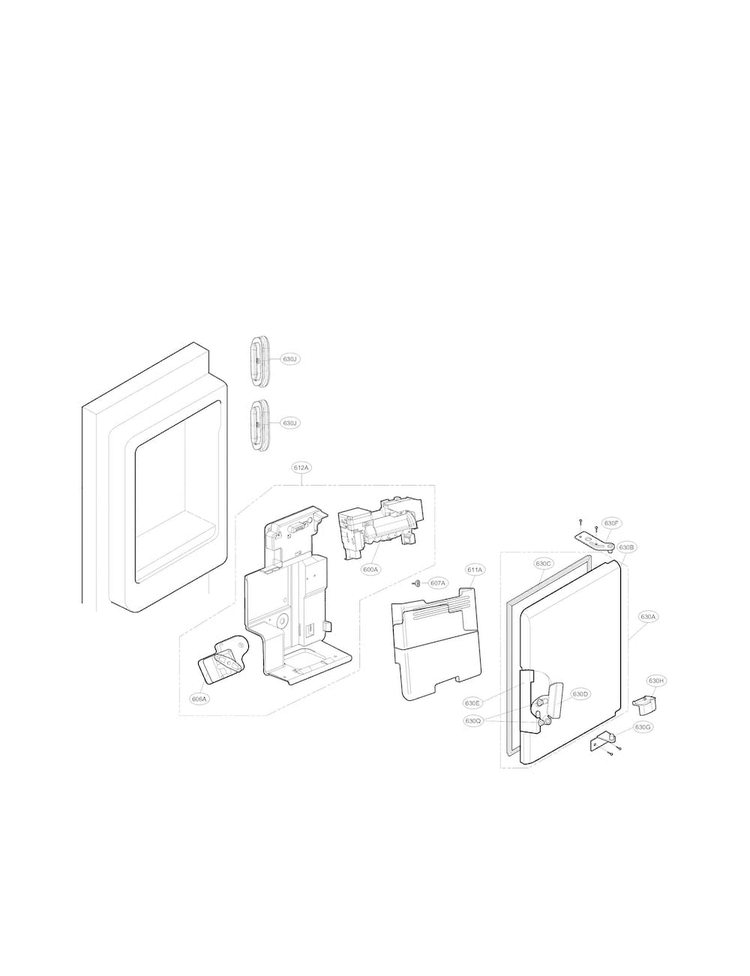 Ice Maker Parts Diagram and Parts List for LFX31945ST 00 LG Refrigerator