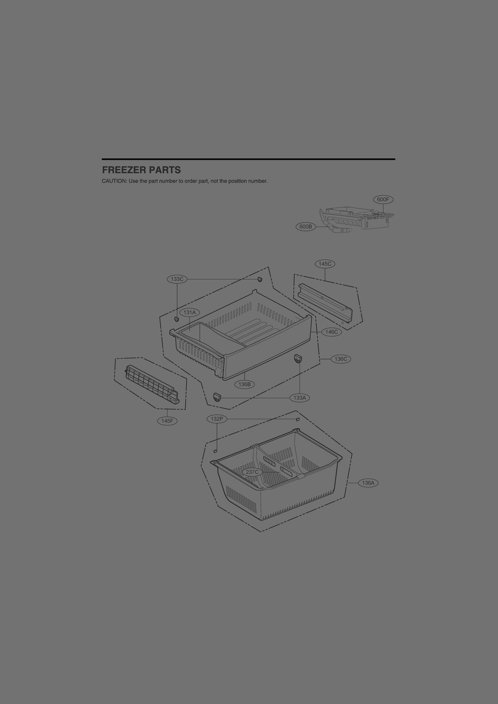 Freezer Parts Diagram and Parts List for GR-F298NSSH ASTCNA2 LG Refrigerator