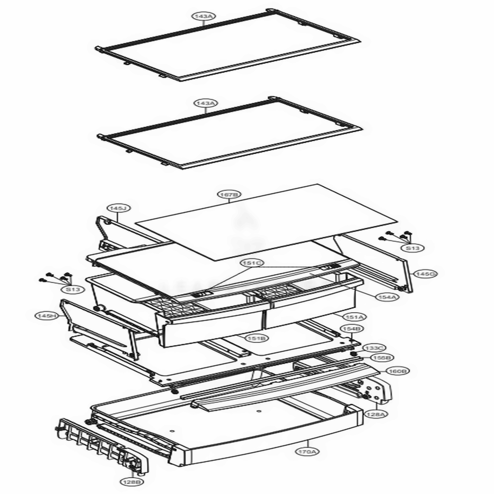 Refrigerator Parts Diagram and Parts List for 78029 AWBCSE2 LG Refrigerator
