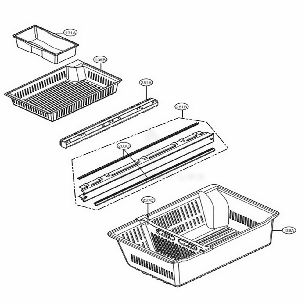 Freezer Parts Diagram and Parts List for LMXS27676D ASBCNA0 LG Refrigerator