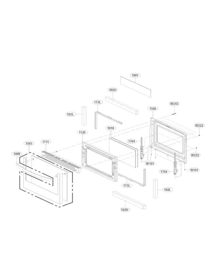 Lower Door Parts Diagram and Parts List for LDE4413ST 00 LG Range