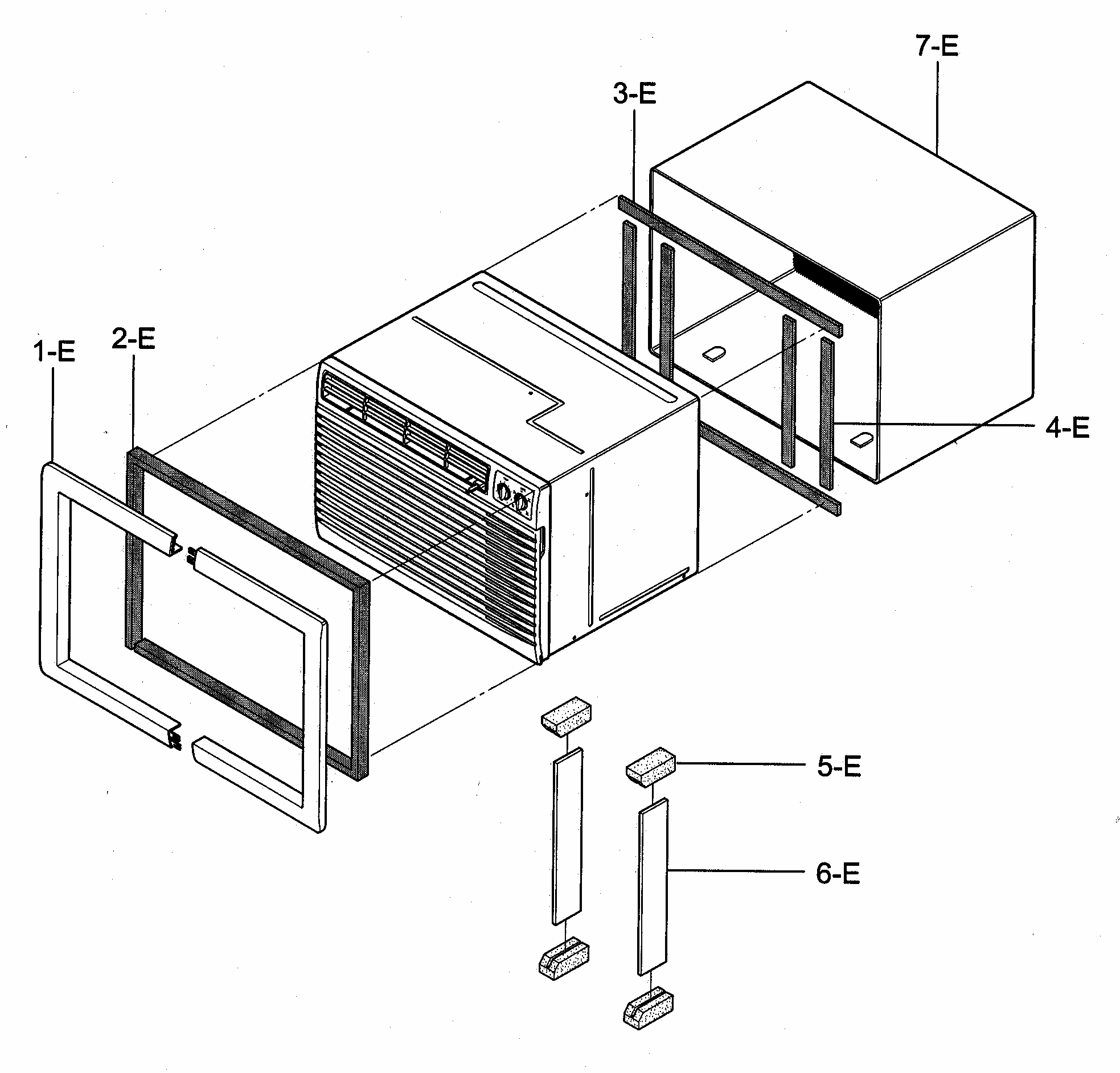 Installation Kit Assy Diagram and Parts List for 58073123200  Kenmore Air Conditioner