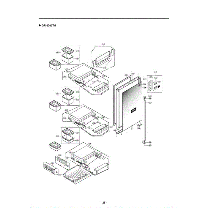 Section 4 Diagram and Parts List for GR-J303TG AMWCGCR LG Refrigerator