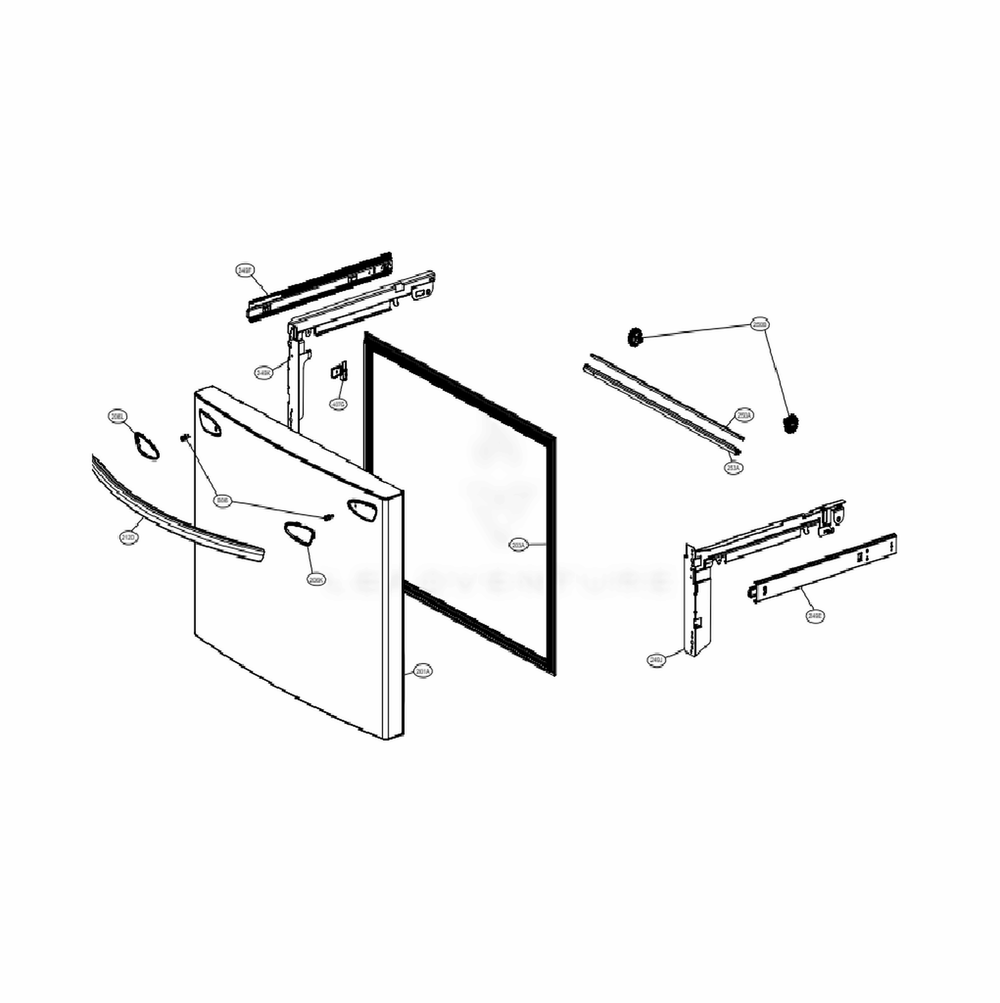 Door Parts 3 Diagram and Parts List for LRFVS3006S ASTCNA0 LG Refrigerator