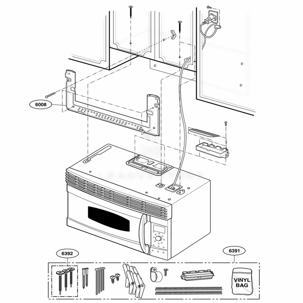 Installation Parts Diagram and Parts List for SCA1001HSS AS2EGEU LG Wall Oven