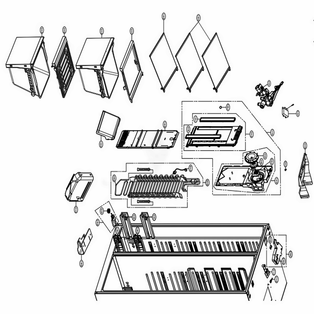 Freezer Compartment Diagram and Parts List for LSC22991ST ASTCNA1 LG Refrigerator