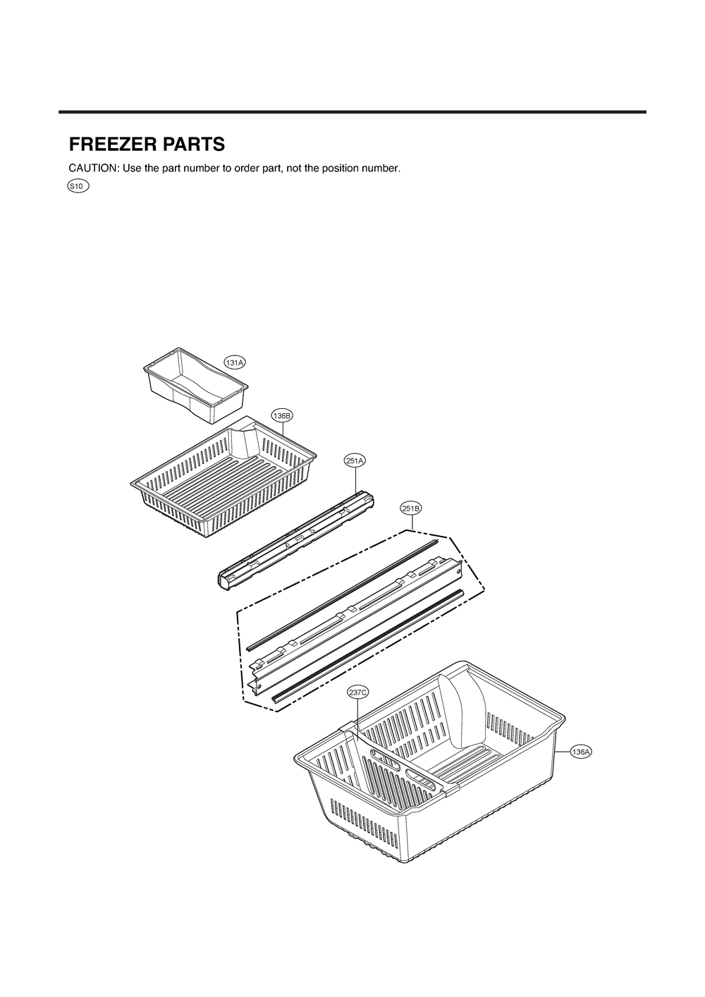 Freezer Parts Diagram and Parts List for GR-L28ANSXM ASTCNA2 LG Refrigerator