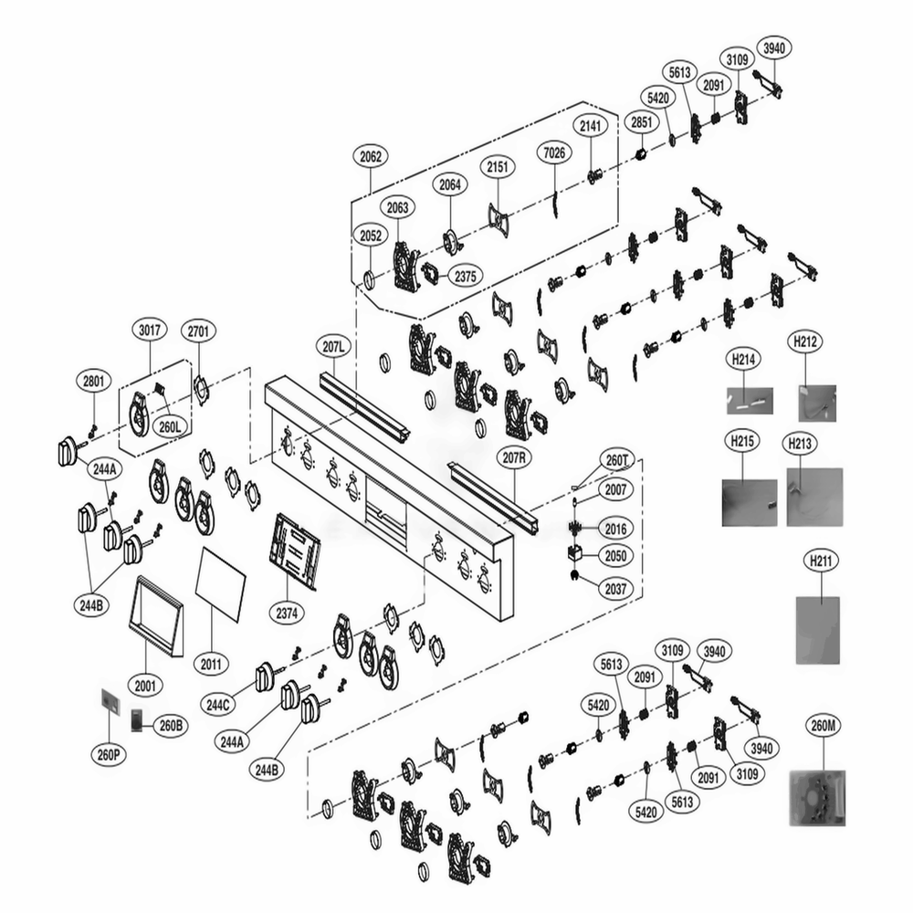 Controller Parts Diagram and Parts List for SKSDR480GS ASTLSGN LG Range