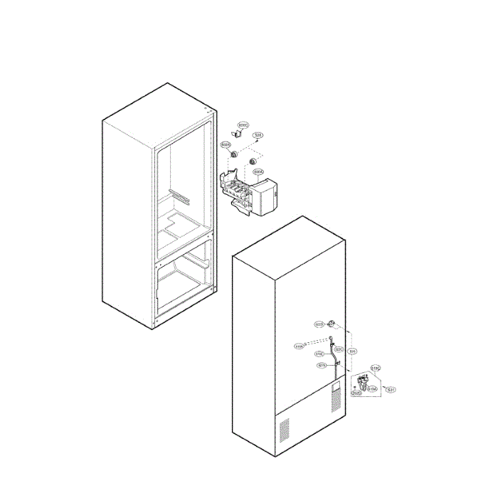Water And Ice Maker Diagram and Parts List for LBC22520SB 00 LG Refrigerator