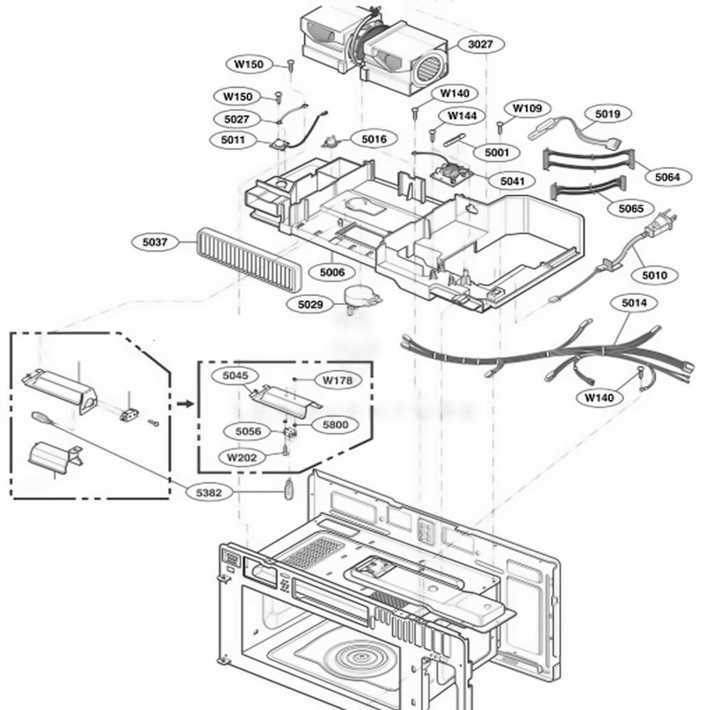 Interior Parts 2 Diagram and Parts List for 63763 ASBESEA LG Range