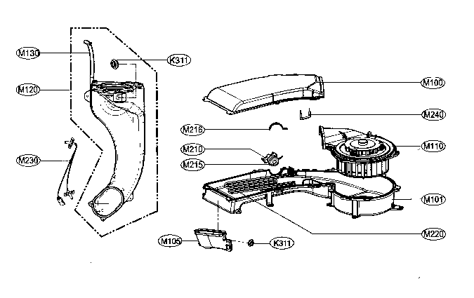 Dryer Assy Diagram and Parts List for WM3431H  LG Washer