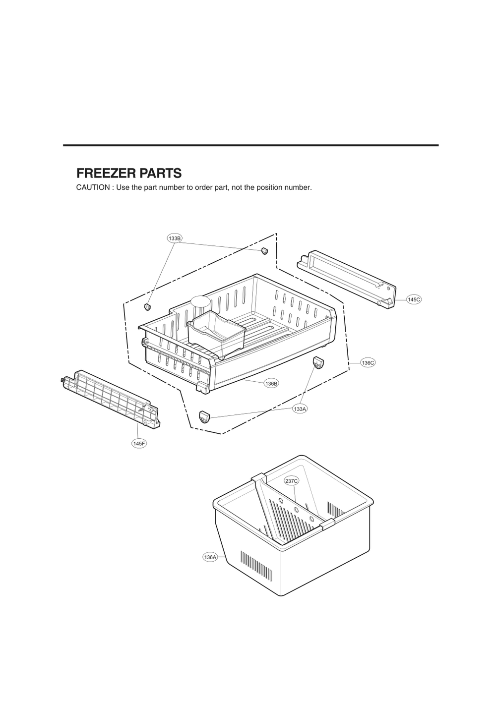 Freezer Parts Diagram and Parts List for GC-B258VKNM ASBCNA1 LG Refrigerator