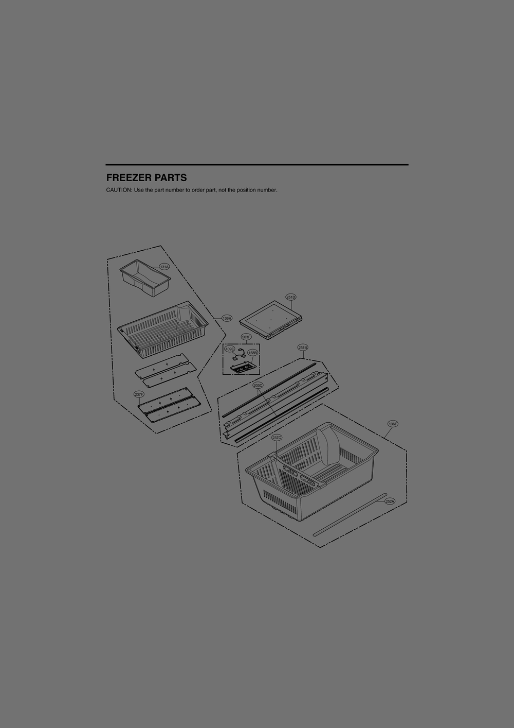 Freezer Parts Diagram and Parts List for GR-L28ANSHP ASTCNA0 LG Refrigerator
