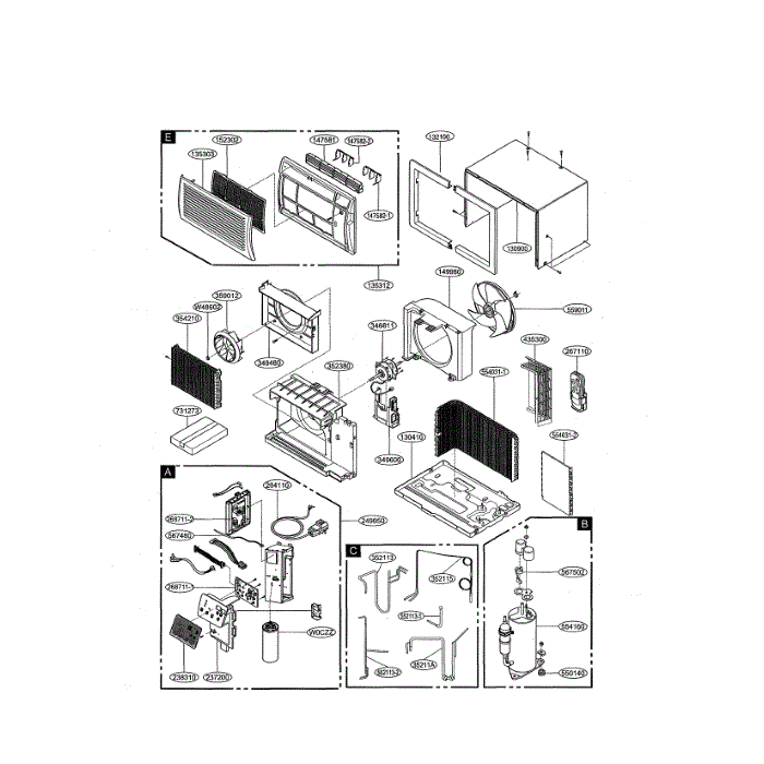 Air Conditioner Diagram and Parts List for LT1016CER 00 LG Air Conditioner