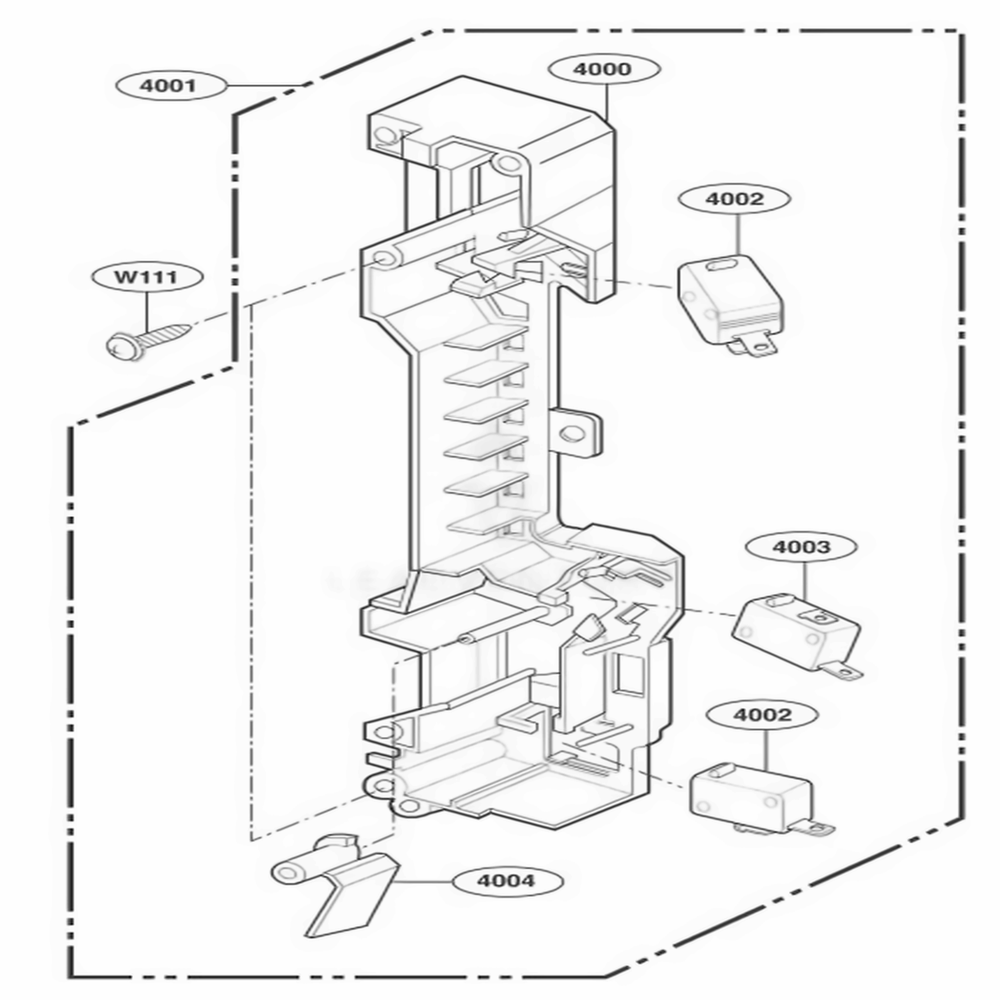 Latch Board Parts Diagram and Parts List for LMV1915NV AWHELGA LG Range