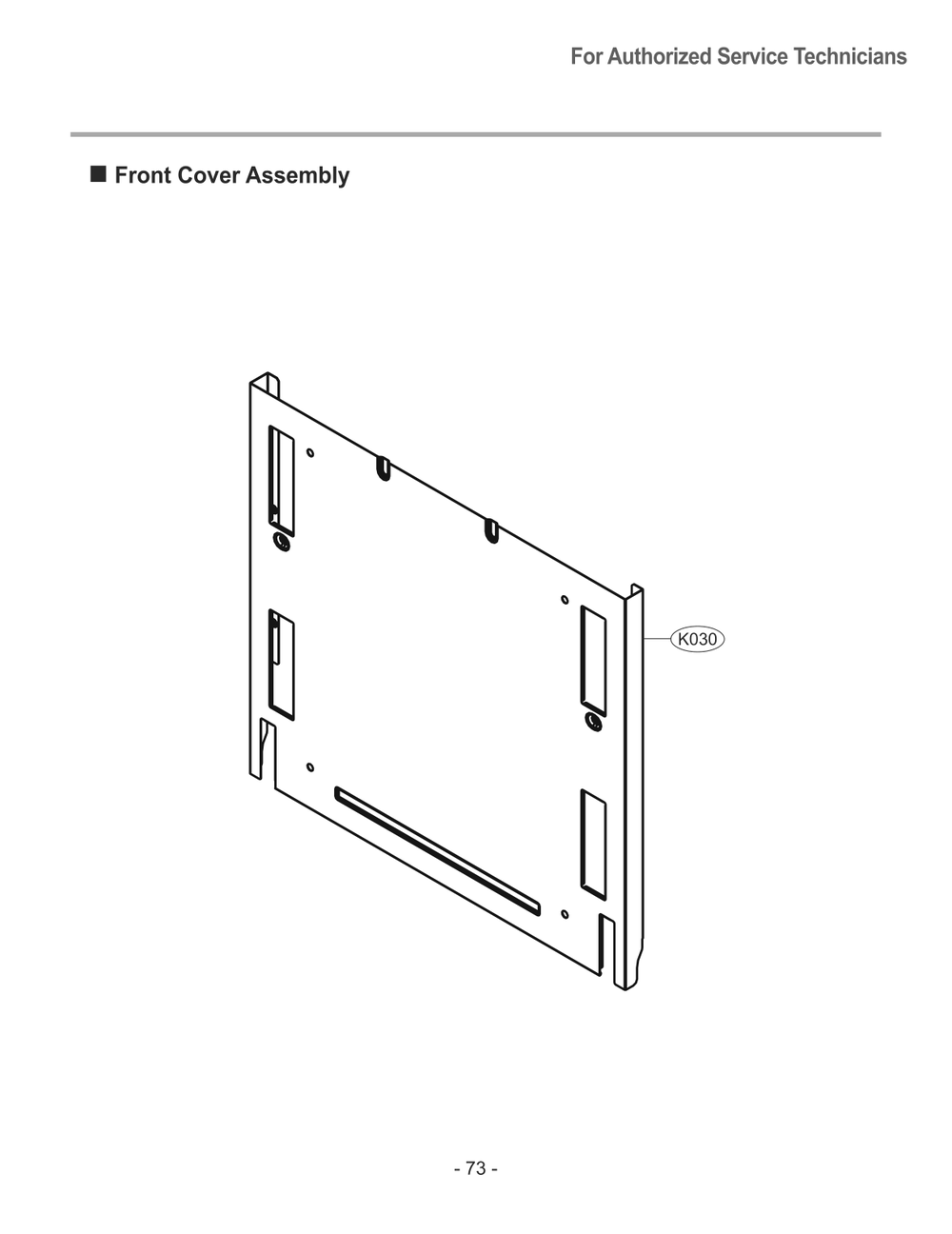 Front Cover Assembly Diagram and Parts List for SDWD24P3 AASESTA LG Dishwasher