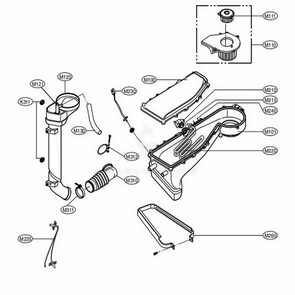 Dryer Diagram and Parts List for 498610 ABWEEUS LG Washer Dryer Combo