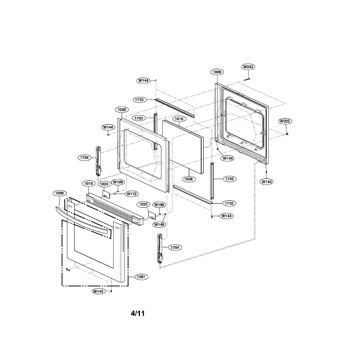 Door Diagram and Parts List for LRG3095ST 00 LG Range