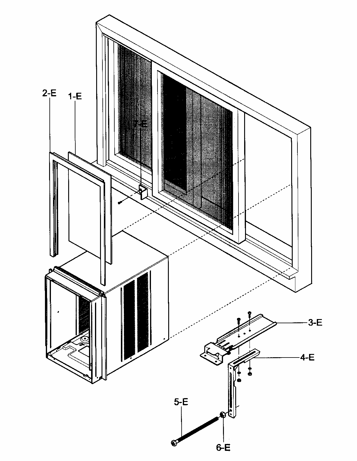 Installation Kit Assy Diagram and Parts List for 58075123700  Kenmore Air Conditioner