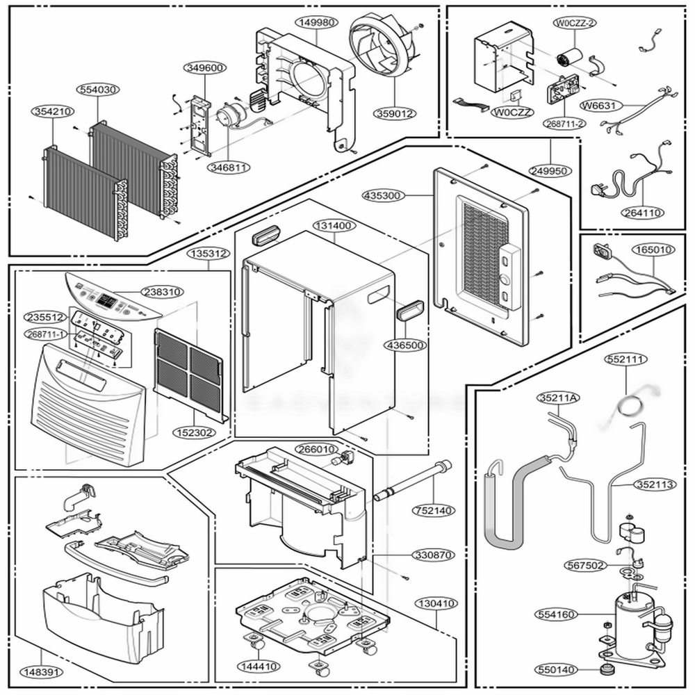 Main Diagram and Parts List for LD650SSY8 ASVAHDC LG Air Conditioner