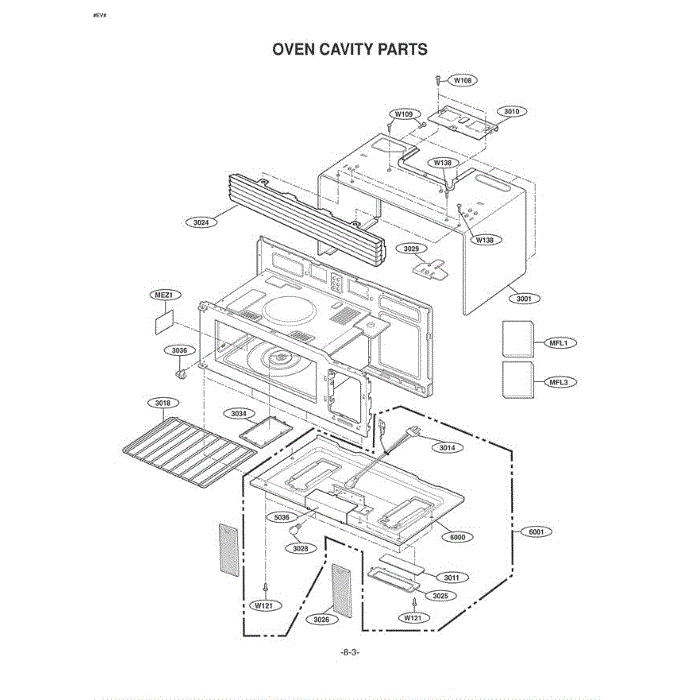 Section 4 Diagram and Parts List for LMV1625B ABKELGA LG Microwave Oven Combo