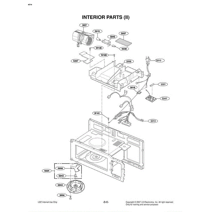 Section 3 Diagram and Parts List for MVH1670ST CSBEGSE LG Microwave Oven Combo