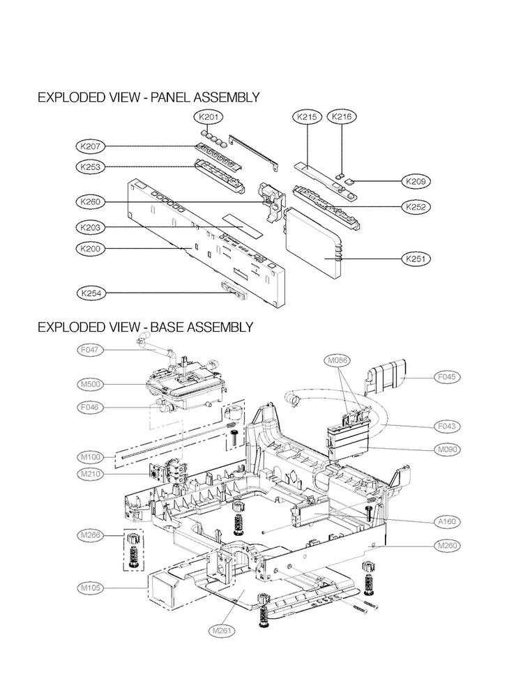Panel Assembly Parts Diagram and Parts List for LSD795ST4  LG Dishwasher