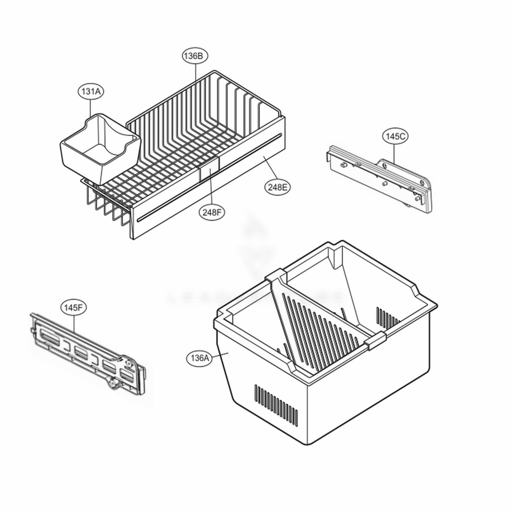Freezer Parts Diagram and Parts List for 78344 ABI4SER LG Refrigerator
