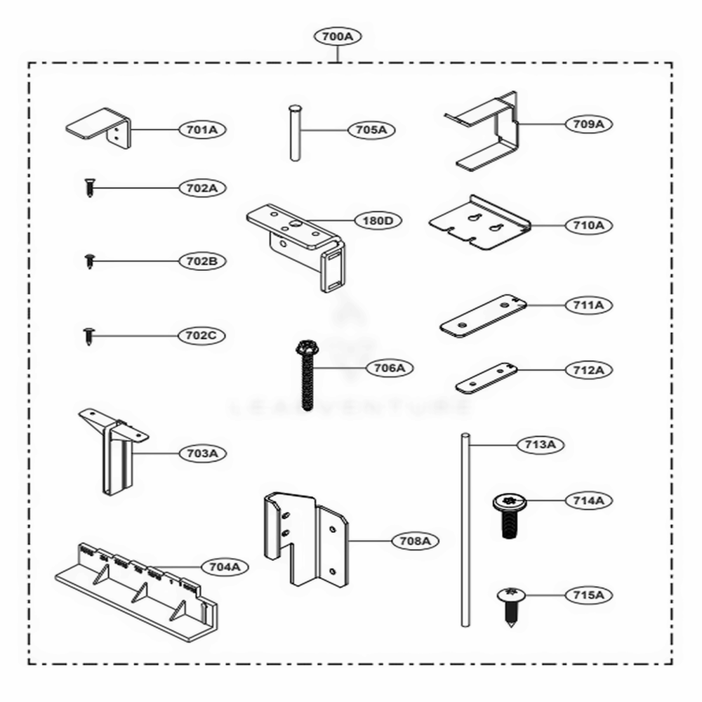 Installation Part 1 Diagram and Parts List for SKSCF1801P ASWCNA0 LG Range