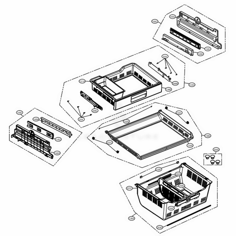 Freezer Parts Diagram and Parts List for 72193 ASTCSE1 LG Refrigerator