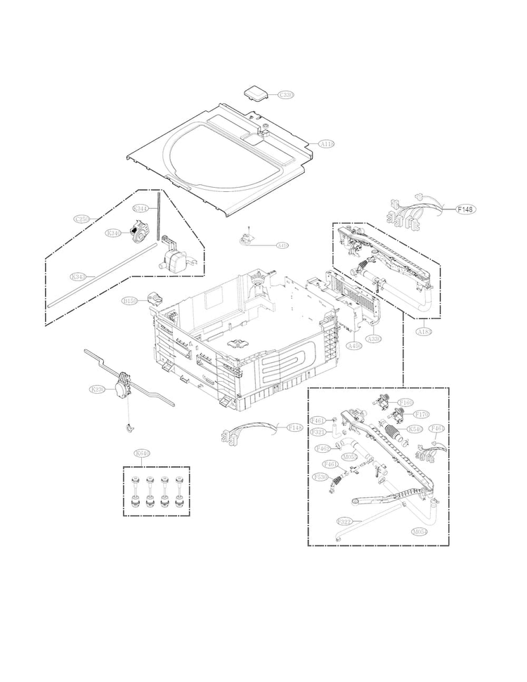 Base Parts Diagram and Parts List for WD200CW  LG Washer