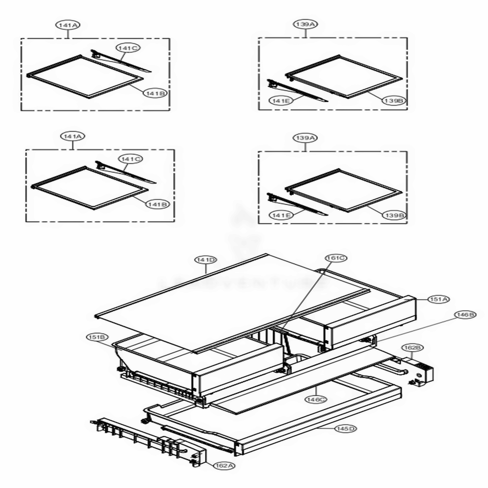 Refrigerator Parts Diagram and Parts List for LMWC23626S ASTCNA0 LG Refrigerator