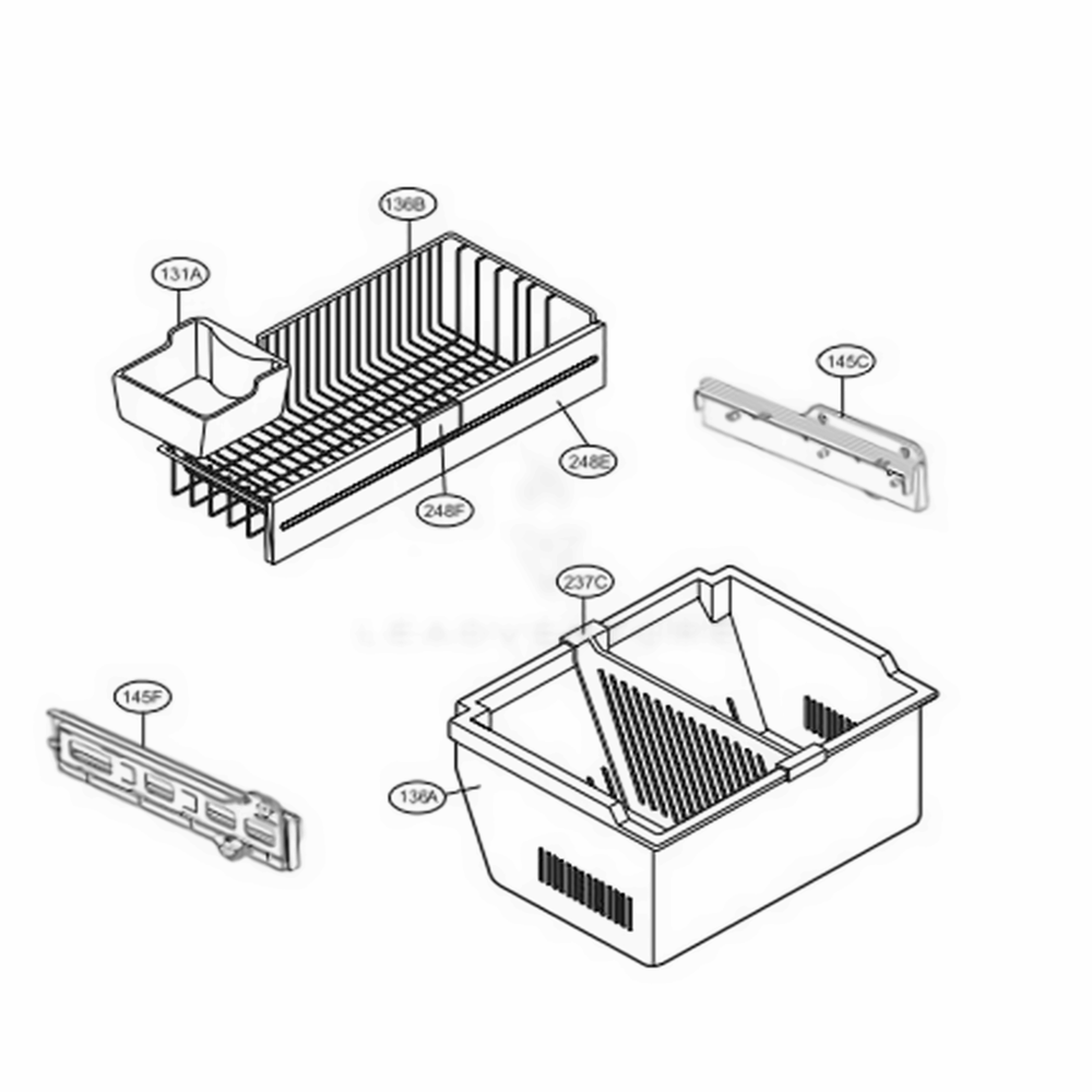 Freezer Parts Diagram and Parts List for LFC23760SB AWB1LGA LG Refrigerator
