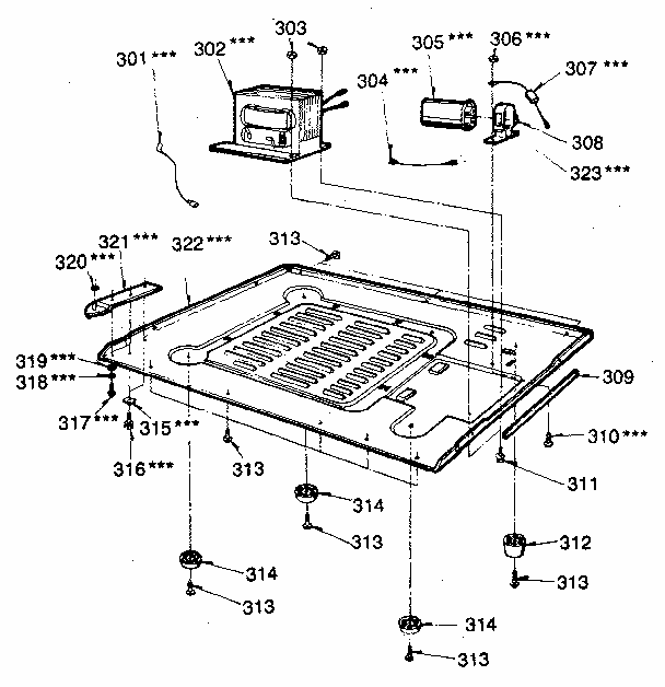 Microwave Parts Diagram and Parts List for 7218831380  Kenmore Microwave