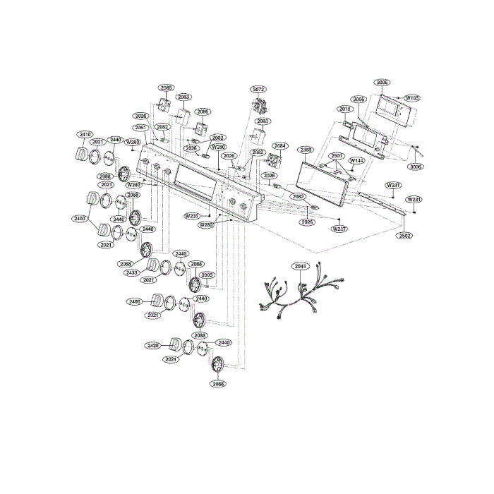 Controller Diagram and Parts List for LSE3092ST 00 LG Range
