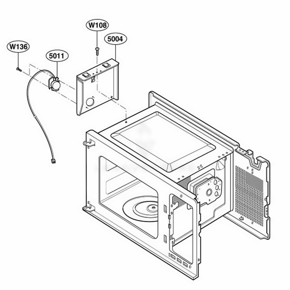 Sensor Parts Diagram and Parts List for 62464 ABSESEA LG Wall Oven