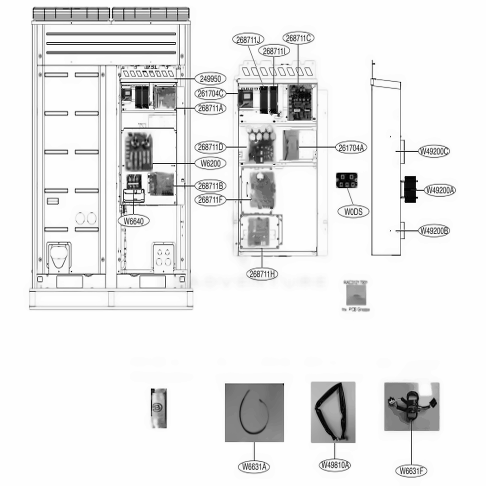 Main 1 Diagram and Parts List for ARUN096DTE4 AWGBLUS LG Air Conditioner