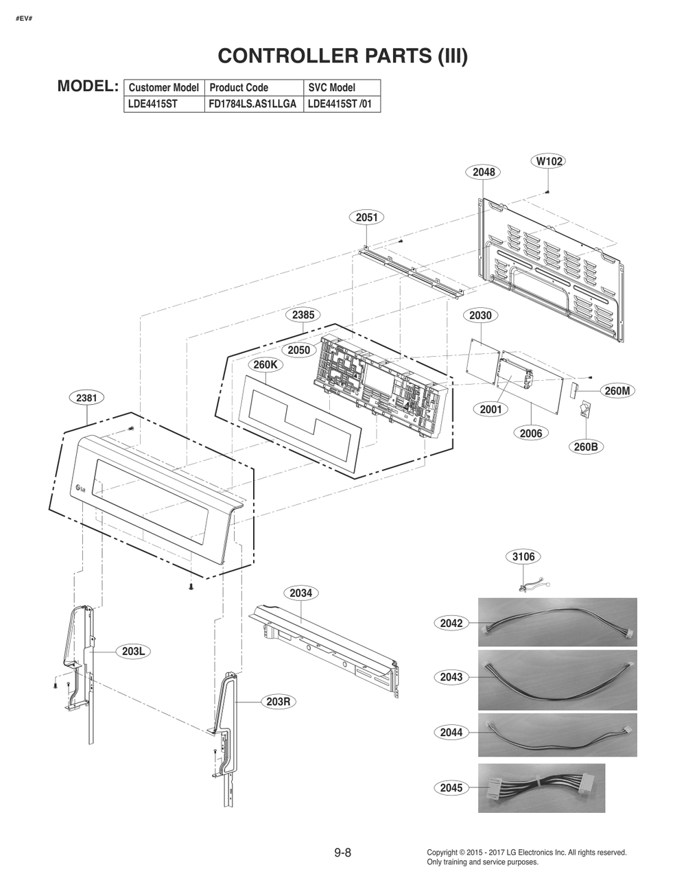 Controller Parts Diagram and Parts List for FD1784LS AS1LLGA LG Range