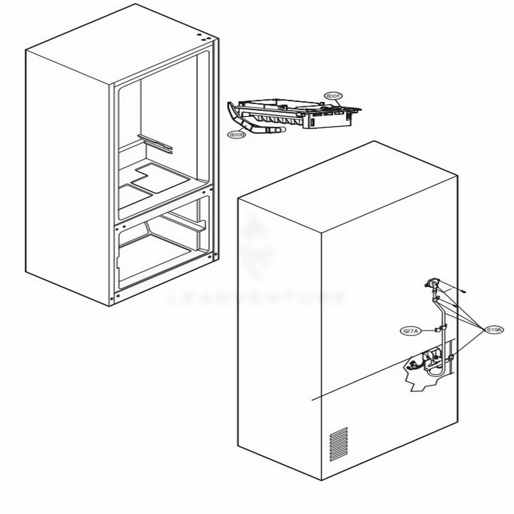 Water And Icemaker Parts Diagram and Parts List for LFC21776ST ASTCNA5 LG Refrigerator