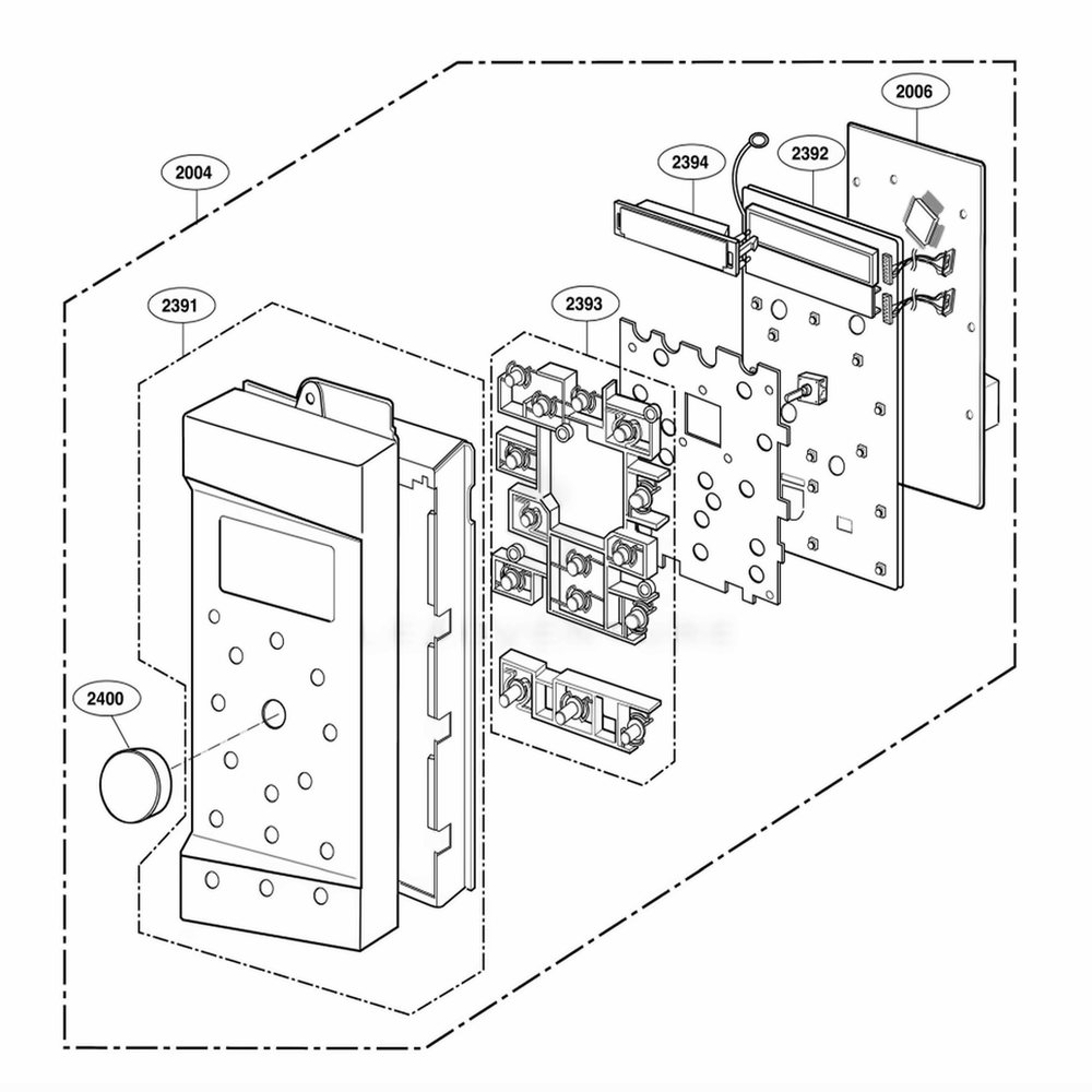 Controller Parts Diagram and Parts List for SCA1001HSS AS2EGEU LG Wall Oven