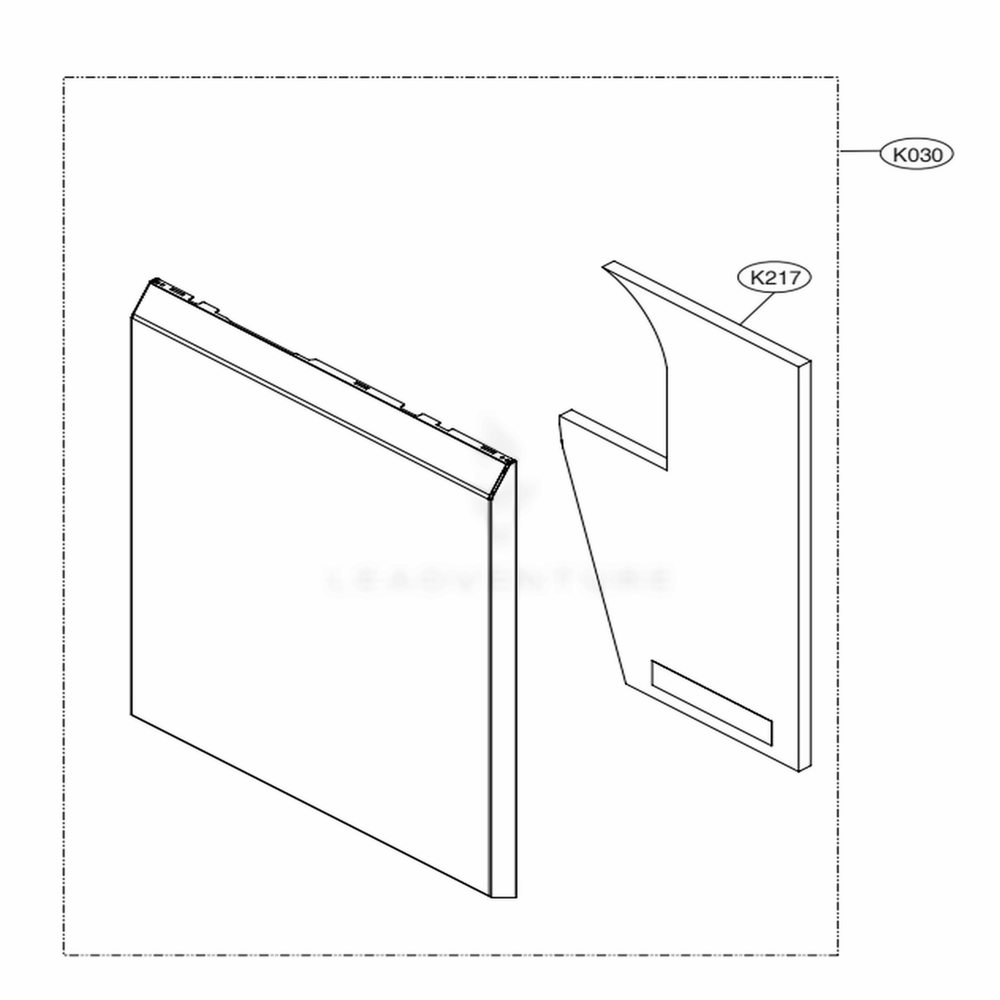 Front Cover Assembly Diagram and Parts List for LDF5678BD ABDEEUS LG Dishwasher